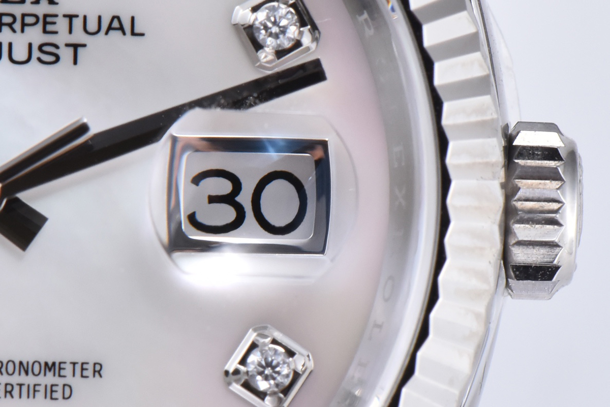 Datejust 36 126234 White MOP Dial with D1am0nd Marker in Steel in Jubilee Bracelet